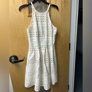 Eliza J White Lace Midi Dress